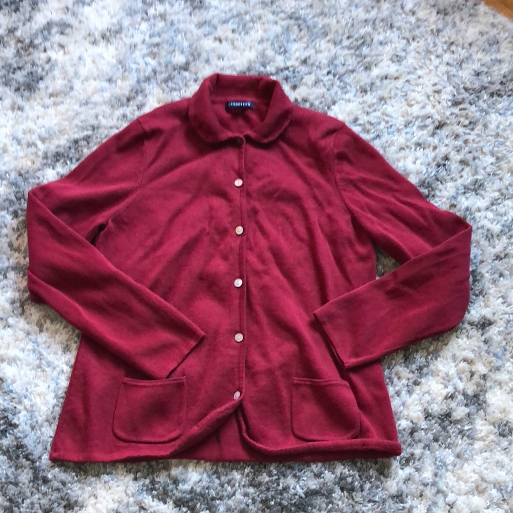 Lands end button up sweater